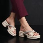 Twist Knot Crystal Platform Slides — Ivory